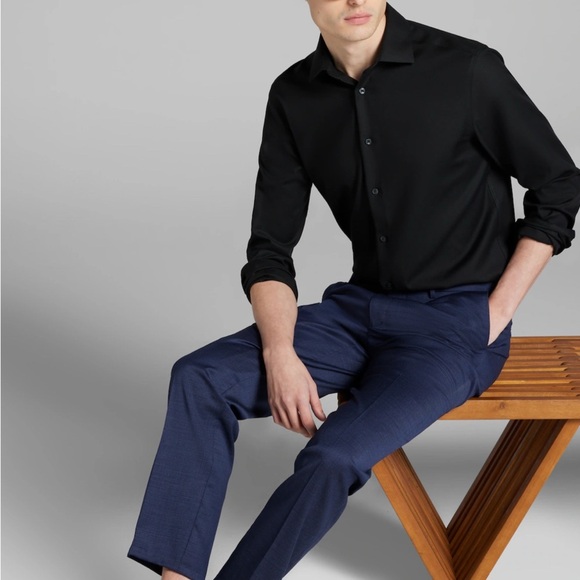 Calvin Klein Extra Slim Fit Men's Black Dress Shirt - Picture 12 of 13